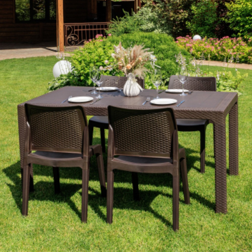 Обеденный комплект Royal Family JULY S стол и стулья цвет коричневый 3